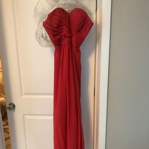 Long Red Strapless Dress